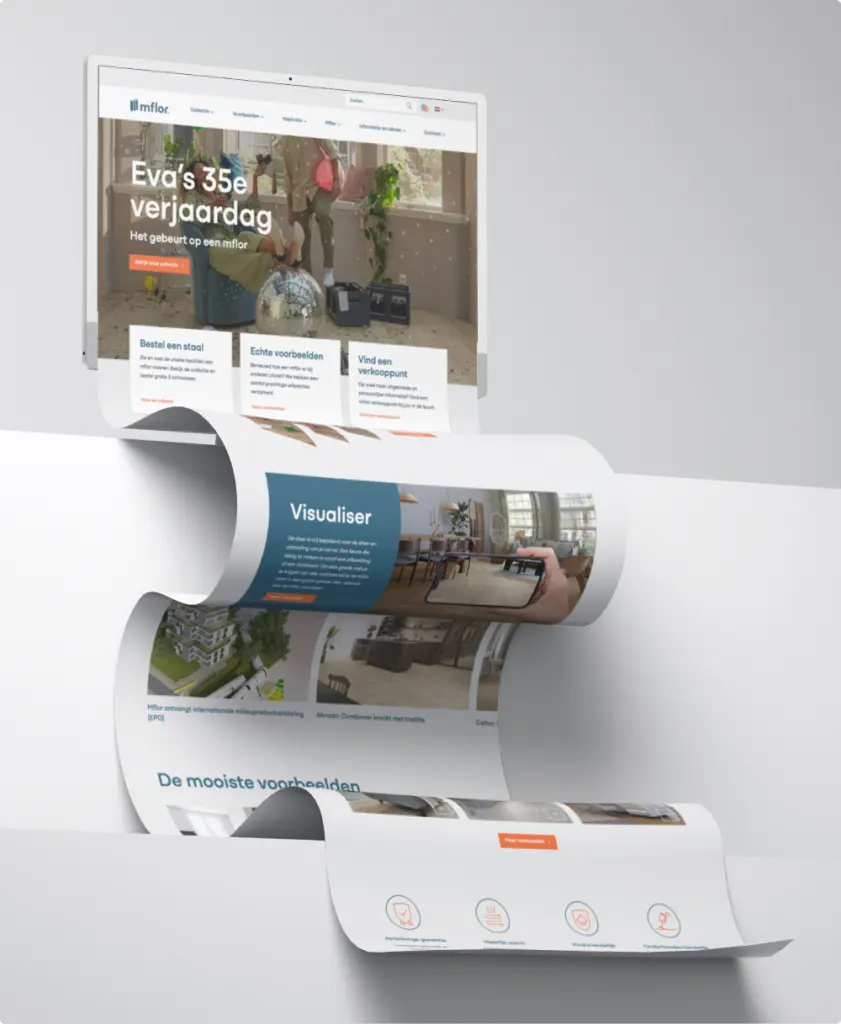Mflor maatwerk WordPress website door Hoogdesign, 49% meer stalenaanvragen